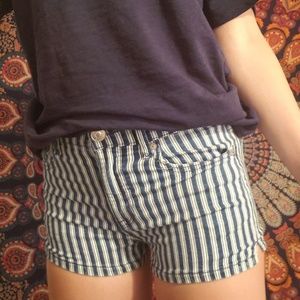 American Eagle Striped High Waisted Shorts